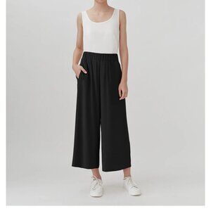 CUYANA BLACK WASHABLE SILK WIDE LEG PANTS BNWT / SZ M